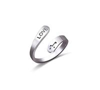 Uloveido Inspirational Love Faith Cross Rings Stainless Steel Stacking Wrap Spiral Twist Statement Christian Religous Band Encouragement Jewelry for Women Men Teenagers, Open Size 2010