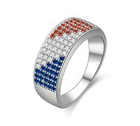 Uloveido Men Cubic Zirconia Band Rings for Father's Day Gift Y386 -size6