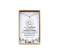 Uloveido Mustard Seed Mountain Necklace Stainless Steel Faith Pendant Inspirational Christian Baptism Religious Gift for Women Y2391-UK