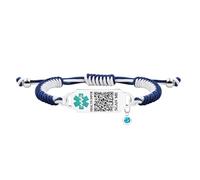 Uloveido Personalized Emergency QR Code Medical Bracelet, Custom Engraved Health ID Wristband, Adjustable Rope Band for Seniors and Individuals YA5657
