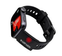 Uloveido Personalized Medical Alert ID Tag for Watch Band - Laser Engraved Emergency Tag for Apple Watch & Smartwatch, Fitness Runner ID, Medical Safety Plate (Black-WARFARIN) YA7129