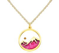 Uloveido Pink/Green Glow in the Dark Mountain Necklaces | Mustard Seed Bible Verse Necklace | Faith Can Move Mountains Matthew 17:20 Jewelry | Stainless Steel Inspirational Pendant YA5070
