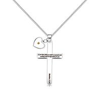 Uloveido Stainless Bible Cross Necklace Engraved If You Have Faith As Small As Mustard Seed, Nothing Will be Impossible for You