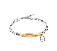 Uloveido Stainless Steel Chain Bangle Bracelets Engraved Faith as Small as Mustard Seed Can Move Mountains Y1133, M, Metal, Cubic Zirconia