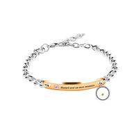 Uloveido Stainless Steel Chain Bangle Bracelets Engraved Faith as Small as Mustard Seed Can Move Mountains Y1133, M, Metal, Cubic Zirconia