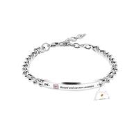 Uloveido Stainless Steel Chain Bangle Bracelets Engraved Faith as Small as Mustard Seed Can Move Mountains Y1133, M, Metal, Cubic Zirconia
