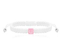 Uloveido Woven Friendship Bracelet for Women, Handmade Braided White String Surfer Wrap Bracelets Adjustable Beach Bracelet Letter A-Z, Adjustable, Polyester, no gemstone