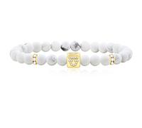 Uloveido Zodiac Bracelet for Women Men, Natural White Howlite Stone Star Sign Constellation Horoscope Bracelet Birthday Gift for Girls Boys Best Friends YA4647