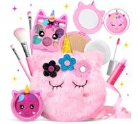 ULOVEME Kids Washable Makeup Kit for Girls 4-6 with Small Coin Purse(5.5x5.25in) - Real, Non Toxic Make Up Toy Gift- Umicorn Gift Set (Pink Coin Purse)