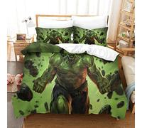 ULPYo Hulk 3D Duvet Cover 3 Pieces Quilt Cover Set for Kids,Teens And Adults,Microfiber with Zipper Comforter Cover,Bedding Set with Pillowcases King(220x240cm)