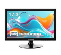 Ulrhzar PC Monitor, 17.3 inch, 1600 x 900 LCD Display, 16:9 60Hz, Built-in HDMI VGA Speaker, USB C, Computer Monitor for Raspberry Pi Switch PS4/5 Laptop