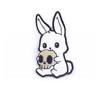 ulricar Rabbit and Skull Embroidered Iron On/Sew On Patch Goth Rock Punk Halloween Patch for Jackets Hat Clothing Bags DIY Accessories Decoration, white