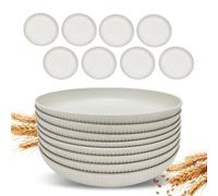 Ulrikco Reusable Plastic Dinner Plates for Kitchen - Unbreakable Dinner Plate Set of 8, BPA-Free & Lightweight Camping Plates for Outdoor, Picnic, Travel, Dishwasher & Microwave Safe
