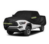 ULROLIT 6 Layer Waterproof Car Cover for Toyo-ta Tacoma Double Cab 5ft Bed Truck Cover Accessories, All Weather 210T Windproof Car Covers with Door Zipper Up to 232” L, for Sun Rain UV Protection
