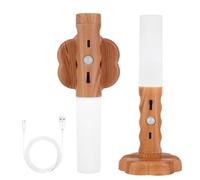 Ulsam 2 Pcs Motion Sensor Lights Indoor, USB Wood Rechargeable Wall Lights, 3 in 1 Portable Flashlight Light, Removable Magnetic LED Night Light for Corridors Cabinets Wardrobes Kitchens