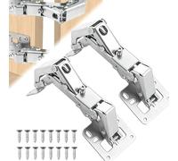 Ulsam 2pcs Soft Close Cabinet Hinges, 170 Degree Concealed Cupboard Wardrobe Doors Hinges with Screws, Heavy Duty Inset Hinge for Various Cabinet Doors (Full Overlay)