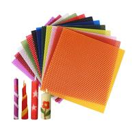 Ulsam Beeswax Candle Making Kit for Adults Kids, 12 Colorful Chips With Wick Set, 20 * 20 cm DIY Gift for Making Handsome Rolling Candle for Party