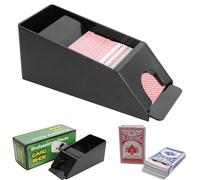 Ulsam Blackjack Shoe Collection Playing Card Dispenser, 4 Deck Size Casino Grade Card Dealer, Card Shoe for Standard Size Poker Deck Gambling Games Accessories, Blackjack Shoe and Discard Tray (Black)
