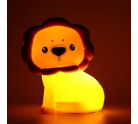 Ulsam Lion LED Night Light, USB Rechargeable Silicone Sleep Light for Kids, Bedside Lamp Multicolor Light with Remote Control, Break Resistant, Eye Caring, Multi-Color Variable, Kids Gifts