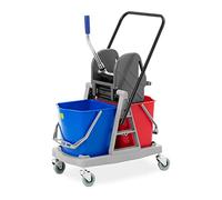 ulsonix UNICLEAN TWO34 Commercial cleaning cart 2 buckets 2 x 17 L Cleaning trolley Commercial cleaning trolley Janitor trolley Industrial cleaning trolleys