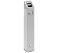 ulsonix Wall Mounted Ashtray - for outdoors & indoors - lockable - 11 x 8 x 49 cm ULX-ASHTRAY 02W