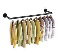 UlSpeed Wall Mounted Clothes Rack 31.5in, Industrial Pipe Wall Mount Clothing Rack, Heavy Duty Iron Garment Racks, Space Saver Multi-purpose Hanging Rod for Laundry Room, Closet Storage, 1 Pack