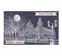 Ulster Weavers 100% Cotton Tea Towel - Belfast City Hall at Christmas - Made in Northern Ireland, Midnight Blue, 48 x 74 cms