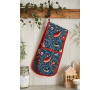 Ulster Weavers '12 Days of Christmas' Festive Print Double Oven Glove in Green Ulster Weavers Green