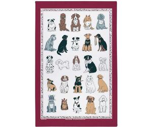 Ulster Weavers - All Dogs Tea Towel (74 x 48cm) - 100% Cotton - Washable - Dogs Dish Cloths/Dish Towel with Red Bones Border - Kitchen Accessories & Decor with Dog Theme - Dog Lovers Gifts