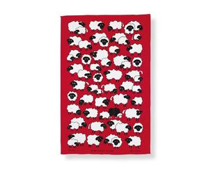 Ulster Weavers 'Baa Baa' Animal Print 100% Cotton Tea Towel in Red Ulster Weavers Red