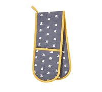 Ulster Weavers Bees Cotton Double Oven Gloves - With Modern Navy Bee Insect Print Design, Yellow Trimming - 100% Cotton, Double Oven Mitts - Cooking Gifts for Bakers & Chefs - Kitchenware Range