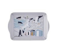 Ulster Weavers - Blue Nautical Serving Food Tray (21 x 14 x 2cm) - Dishwasher Safe - Plastic Serving Tray - Kitchen Accessories - Coastal Beach Huts Serving Tray/Dinner Tray/Tea Tray in Blue & White