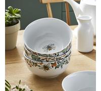 Ulster Weavers - Bumble Bee Bowls Set of 4 - Microwave & Dishwasher Safe - Fruit Bowl with Bee Theme - Ideal as Pasta Bowl/Ramen Bowl/Cereal Bowl - Serving Bowls - Bee Kitchen Accessories