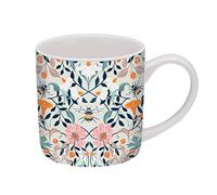 Ulster Weavers - Bumble Bee & Floral Mug 250ml - Dishwasher & Microwave Safe - Ceramic New Bone China - Coffee Mug with Honey Bee & Garden Flowers - Mint Green Mug - Bee Kitchen Accessories/Bee Gifts