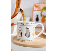 Ulster Weavers 'Cats In Waiting' Cats Print Porcelain Mug in White Ulster Weavers White