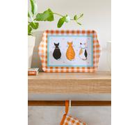 Ulster Weavers 'Cats In Waiting' Cats Print Scatter Tray in Orange Ulster Weavers Orange