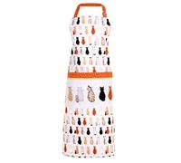 'Cats In Waiting' Animal Print 100% Cotton Apron Ulster Weavers Orange One Size