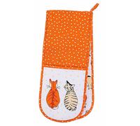 Ulster Weavers Cats In Waiting Double Oven Glove Orange