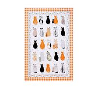 Ulster Weavers 'Cats In Waiting' Cats Print 100% Cotton Tea Towel in Orange Ulster Weavers Orange