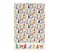 Ulster Weavers Catwalk Tea Towel, 100% Cotton - With Cute Multicoloured Cat Animal Hand Drawn Design - Kitchen and Cooking Gifts for Bakers & Chefs - Homeware & Kitchenware Range