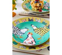 Ulster Weavers 'Chick Chicken' Chicken Print Porcelain Side Plate in Green Ulster Weavers Green