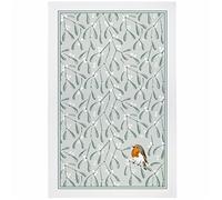 Ulster Weavers 'Mistletoe & Robin' Festive Graphic Print 100% Cotton Tea Towel in Green Ulster Weavers Green