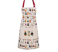 Cotton Apron Ulster Weavers Christmas Cats in Waiting 100% Cotton Red & Cream