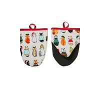Ulster Weavers - Christmas Oven Mitts with Cats (18 x 14.5cm) - Mini Oven Gloves with Cats - 100% Cotton - Christmas Cat Oven Gloves Heat Resistant - Christmas Kitchen Decorations - Cat Lovers Gifts