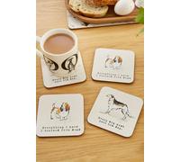 Ulster Weavers 'Country Dogs' Dogs Print Printed MDF Coasters (4 Pack) in White Ulster Weavers White