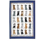 Ulster Weavers - Cute & Vintage Cats Tea Towel (74 x 48cm) - 100% Cotton - Washable - Navy Blue Dish Cloths/Dish Towel with Cats - Cat Tea Towel Gifts - Kitchen Accessories & Decor - Cat Lovers Gifts