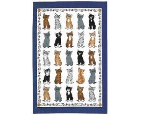 Ulster Weavers - Cute & Vintage Cats Tea Towel (74 x 48cm) - 100% Cotton - Washable - Navy Blue Dish Cloths/Dish Towel with Cats - Cat Tea Towel Gifts - Kitchen Accessories & Decor - Cat Lovers Gifts