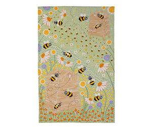Ulster Weavers Daisy Bees Cotton Tea Towel - Premium Kitchen Cloth with Unique Bee Print Design, Super Absorbent, Machine Washable, 19" x 29", Multicolor