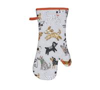 'Dog Days' Animal Print Gauntlet Oven Glove Ulster Weavers Grey One Size