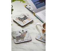 Ulster Weavers 'Dog Days' Animal Print Printed MDF Coasters (4 Pack) in Grey Ulster Weavers Grey